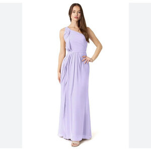 Azazie Sharon Lilac One Shoulder Chiffon One Shoulder Dress Size A2 NWT